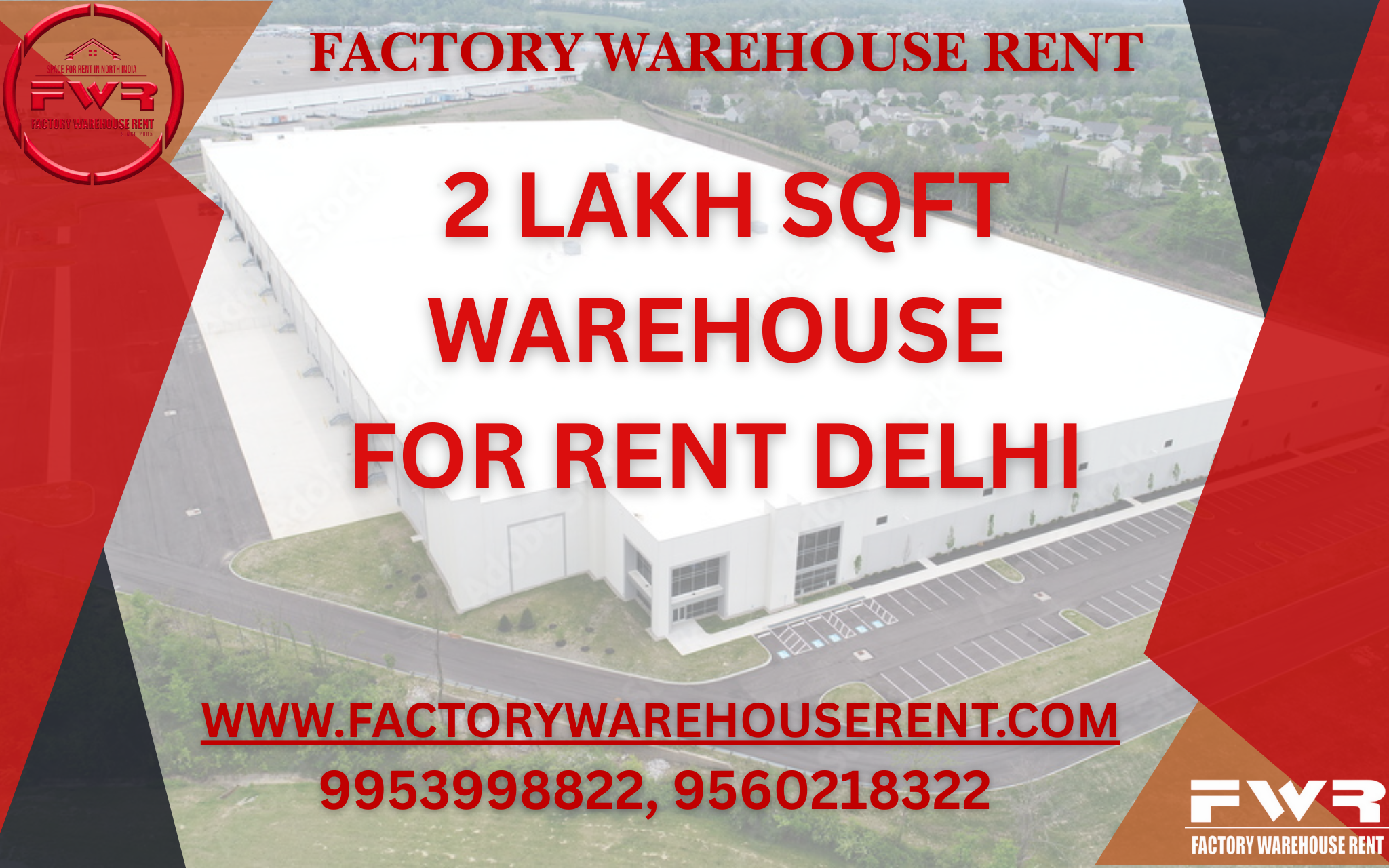 2LakhSqFt Warehouse Rent Delhi