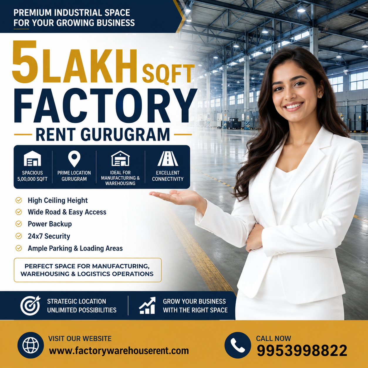 5lakhSqft Factory Rent Gurugram