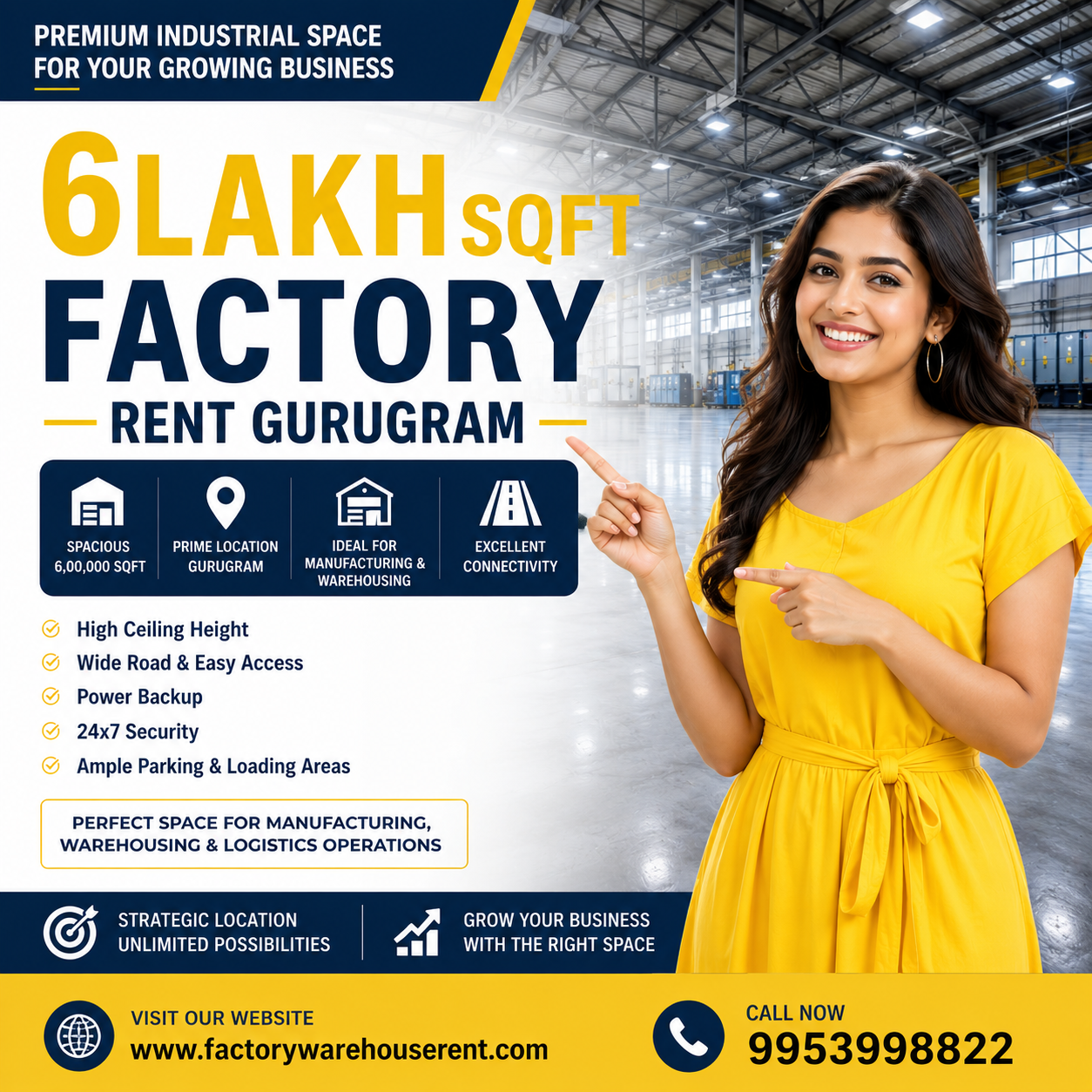 6lakhSqft Factory Rent Gurugram