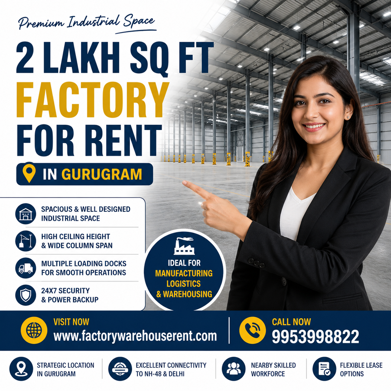 2lakh Sqft Factory Rent Gurugram
